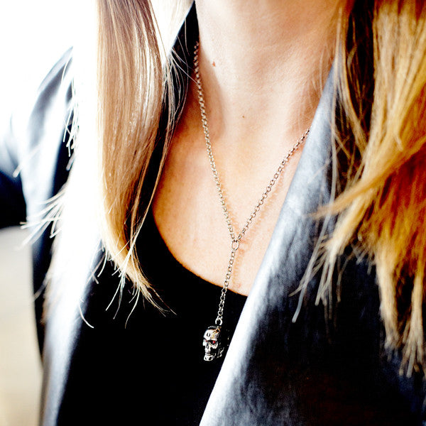 Terminator T-800 Endoskeleton Skull Y-Necklace